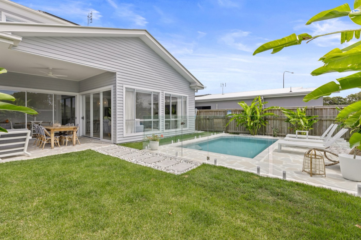 Coastal home with pool and landscaped backyard, Brisbane