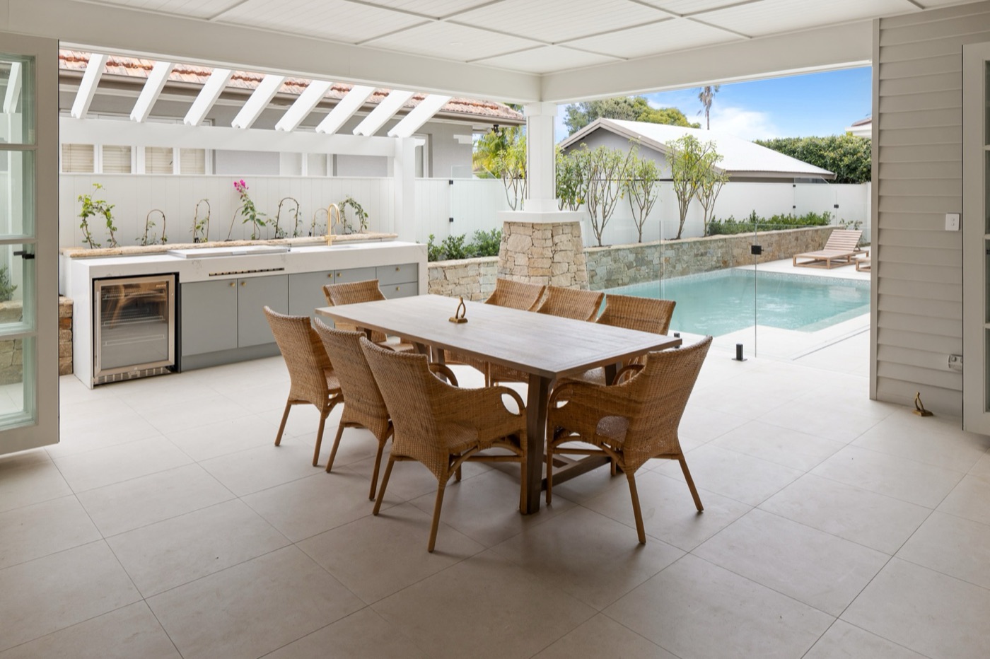 Poolside alfresco dining area, Brisbane