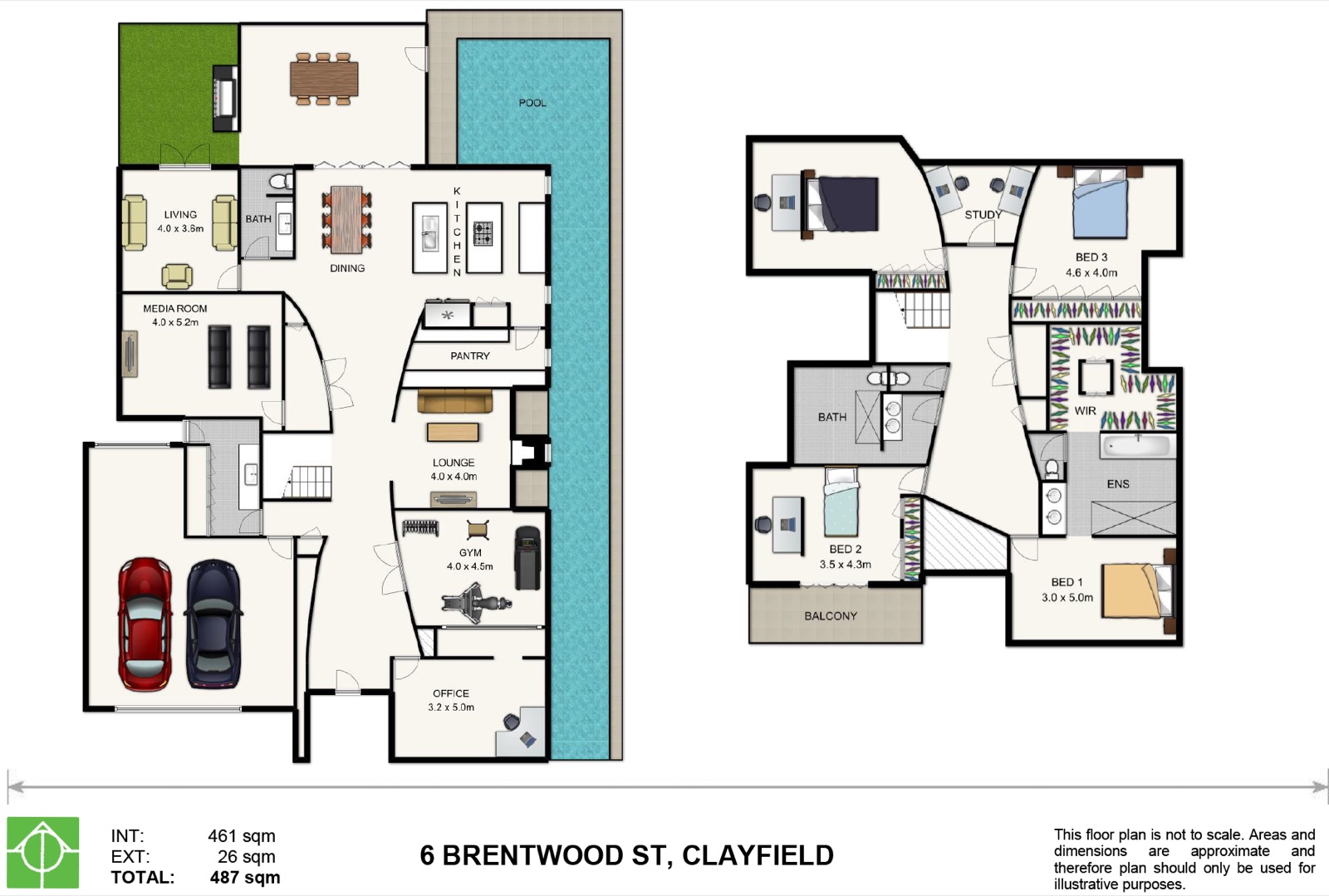 2D colour floor plan, Brisbane