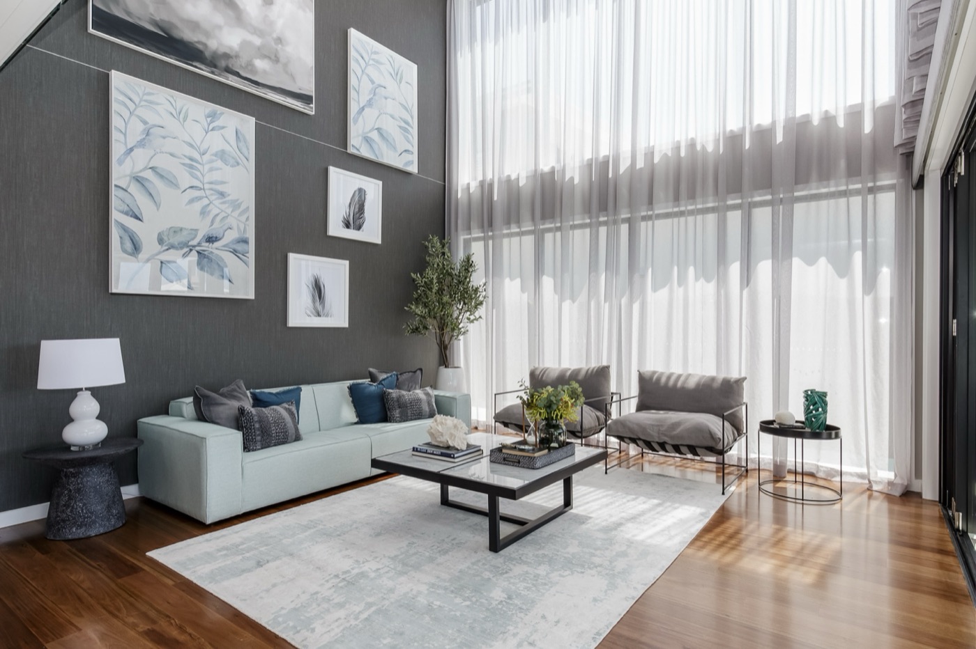 Double-height open living room, Brisbane