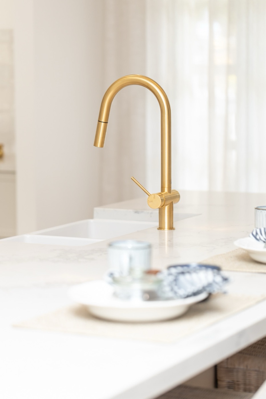 Brass kitchen tap detail, Brisbane
