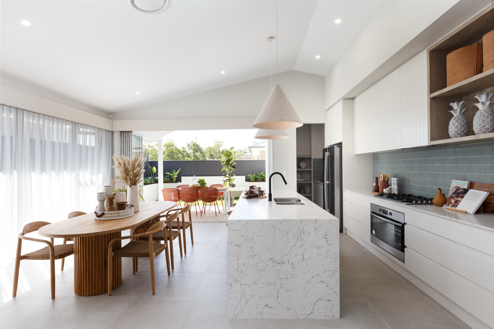 Real estate photography Brisbane — kitchen with marble island